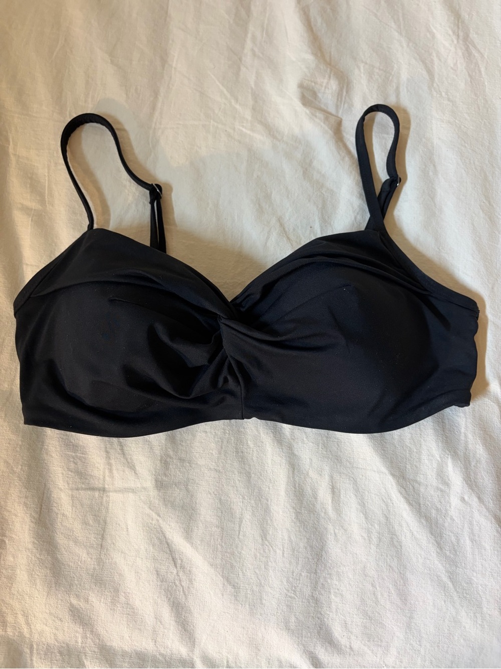 Athleta Black Twist-Detail Bikini Top